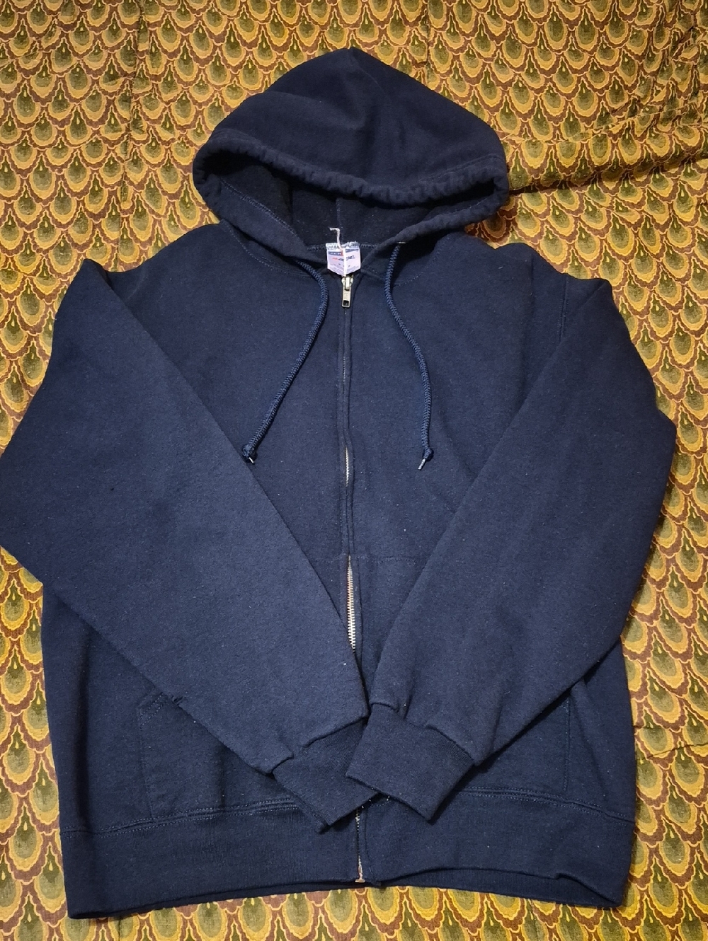 Jerzees Men's Navy Full-Zip Hooded Sweatshirt